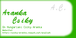 aranka csiky business card